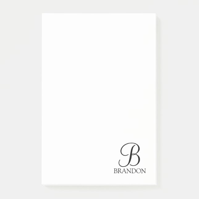 Personalized Script Monogram and Name Notepad (Front)