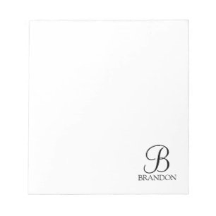 Personalized Script Monogram and Name Notepad