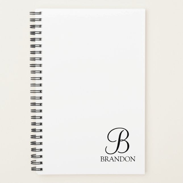 Personalized Script Monogram and Name Planner (Front)
