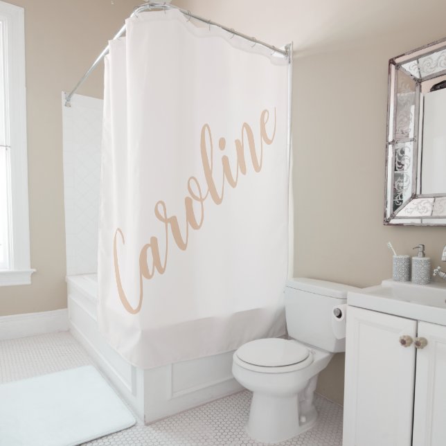 Personalized Script Name Custom Blush Bathroom (In Situ)