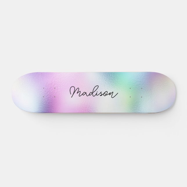 Personalized Script Name Cute Girly Skateboard (Horz)