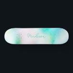 Personalized Script Name Cute Girly Skateboard<br><div class="desc">Easily personalize this colourful Skateboard on Modern Cute pastel mint green colour abstract design featuring your custom name in elegant calligraphy font. Add your name,  choose font,  change size and position,  add clipart,  photos and shapes.</div>