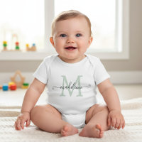 Personalized Script Name Monogram Soft Green