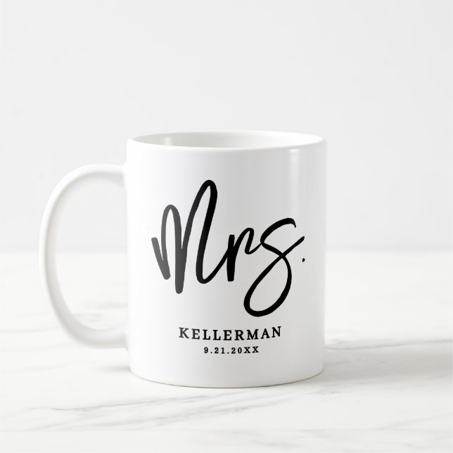 Personalized Script Name Mrs. Coffee Mug (Left)