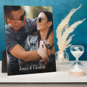 Personalized Script Name Photo Plaque