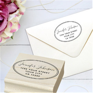 Personalized Script Name Return Address Rubber Stamp