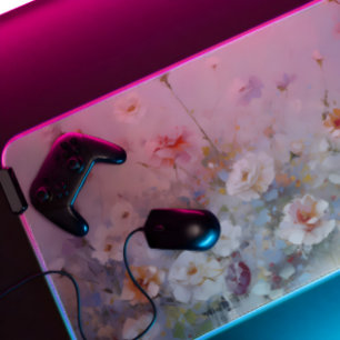 Personalized Script painting impressionist flowers Desk Mat