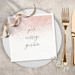 Personalized Script Rose Gold Glitter Napkins<br><div class="desc">Featuring rose gold glitter,  this chic napkin can be personalized with your own message. Perfect for weddings,  bridal showers,  baby showers,  baptism,  engagement parties,  anniversary celebrations and birthday get-togethers. Designed by Thisisnotme©</div>