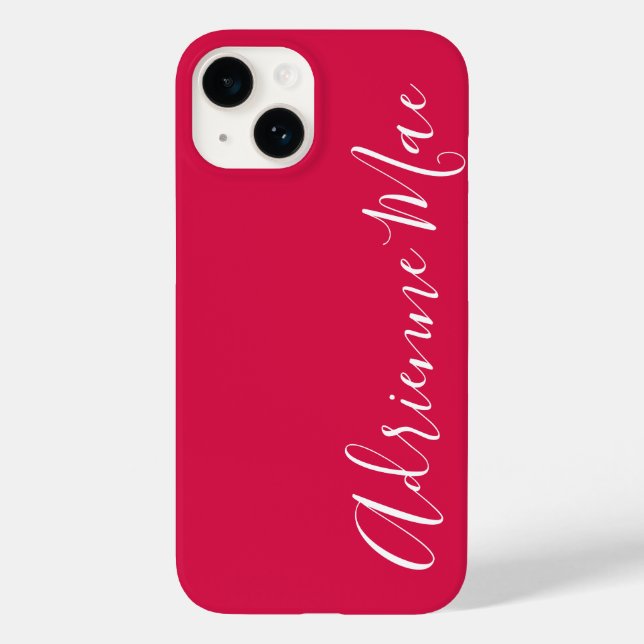 Personalized Script Rose Red Case-Mate iPhone Case (Back)