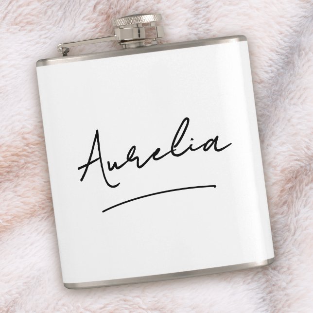 Personalized Script Signature Name Bachelorette Hip Flask (Creator Uploaded)