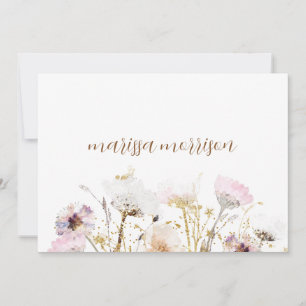 Personalized Script Signature Wildflower  Thank Yo Thank You Card