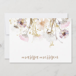 Personalized Script Signature Wildflower  Thank You Card