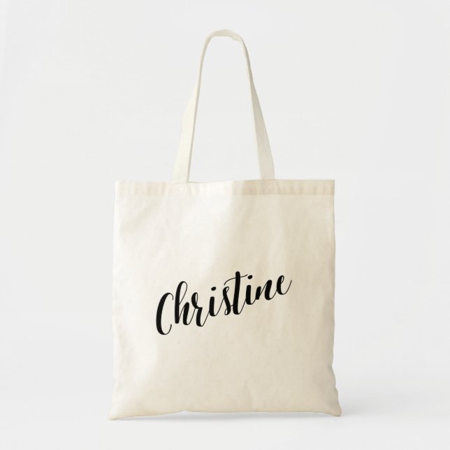 Personalized Script Tote Bag- Christine (Front)