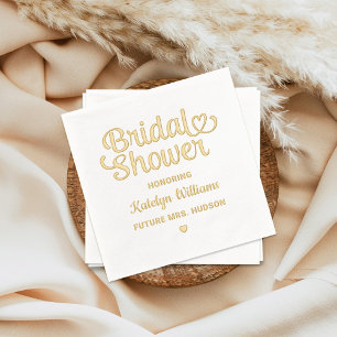 Personalized Script Wedding Bridal Shower Foil Napkins