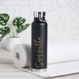 Personalized Script Your Name Party Gold Water Bottle