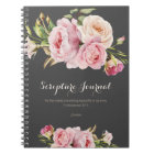 Personalized Scripture Journal Watercolor Flowers
