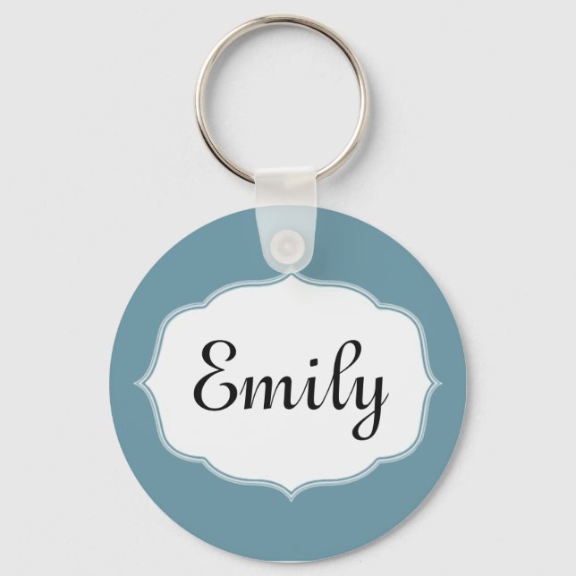 Personalized Scuba Blue Keychain (Front)