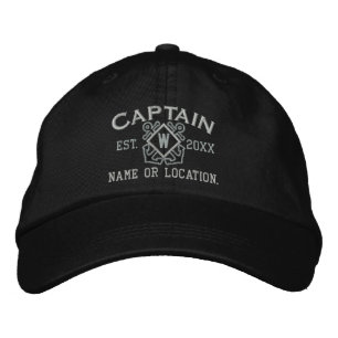 Personalized Sea Captain Nautical Monogram & more Embroidered Hat