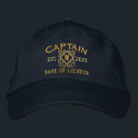 Personalized Sea Captain Nautical Monogram & more Embroidered Hat<br><div class="desc">A classic crossed anchors nautical style with a monogram applique,  a custom personalized embroidered cap for a captain of special occasions. 
 
 


 
Use the "Ask this Designer" link to contact us with your special design requests or for some assistance with any of your customization needs.</div>