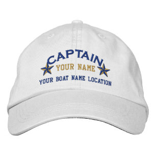 Personalized Sea Captain Stars Ball Cap Embroidery