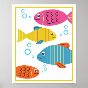 Personalized Sea Creatures Kids' Art Print Set
