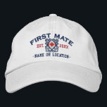 Personalized Sea First Mate Nautical Canadian Flag Embroidered Hat<br><div class="desc">A classic crossed anchors nautical style with a Canadian flag applique,  a custom personalized embroidered cap for a first mate of special occasions. 
 
 


 
Use the "Ask this Designer" link to contact us with your special design requests or for some assistance with any of your customization needs.</div>