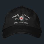 Personalized Sea First Mate Nautical Canadian Flag Embroidered Hat<br><div class="desc">A classic crossed anchors nautical style with a Canadian flag applique,  a custom personalized embroidered cap for a first mate of special occasions. 
 
 


 
Use the "Ask this Designer" link to contact us with your special design requests or for some assistance with any of your customization needs.</div>