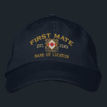 Personalized Sea First Mate Nautical Canadian Flag Embroidered Hat<br><div class="desc">A classic crossed anchors nautical style with a Canadian flag applique,  a custom personalized embroidered cap for a first mate of special occasions. 
 
 


 
Use the "Ask this Designer" link to contact us with your special design requests or for some assistance with any of your customization needs.</div>