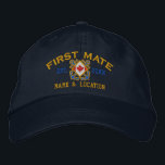 Personalized Sea First Mate Nautical Canadian Flag Embroidered Hat<br><div class="desc">A classic crossed anchors nautical style with a Canadian flag applique,  a custom personalized embroidered cap for a first mate of special occasions. 
 
 


 
Use the "Ask this Designer" link to contact us with your special design requests or for some assistance with any of your customization needs.</div>