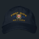 Personalized Sea First Mate Nautical Canadian Flag Embroidered Hat<br><div class="desc">A classic crossed anchors nautical style with a Canadian flag applique,  a custom personalized embroidered cap for a first mate of special occasions. 
 
 


 
Use the "Ask this Designer" link to contact us with your special design requests or for some assistance with any of your customization needs.</div>
