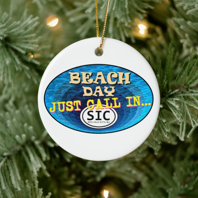 Personalized Sea Isle City New Jersey Beach SIC NJ Ceramic Ornament (Tree)
