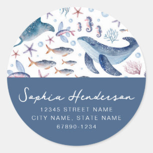 Personalized Sea Life Round Stickers