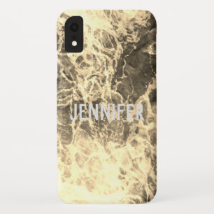 Personalized sea ocean waves navy blue nature wate iPhone XR case