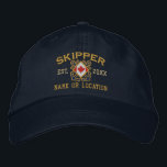 Personalized Sea Skipper Nautical Canadian Flag Embroidered Hat<br><div class="desc">A classic crossed anchors nautical style with a Canadian flag applique,  a custom personalized embroidered cap for a skipper of special occasions. 
 
 


 
Use the "Ask this Designer" link to contact us with your special design requests or for some assistance with any of your customization needs.</div>