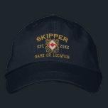 Personalized Sea Skipper Nautical Canadian Flag Embroidered Hat<br><div class="desc">A classic crossed anchors nautical style with a Canadian flag applique, a custom personalized embroidered cap for a skipper of special occasions.
Use the "Ask this Designer" link to contact us with your special design requests or for some assistance with any of your customization needs.</div>