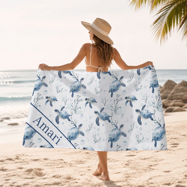 Personalized Sea Turtle Beach Towel (Creator Uploaded)