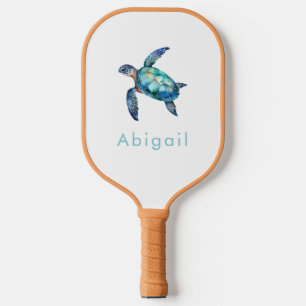 Personalized Sea Turtle Monogram  Pickleball Paddle