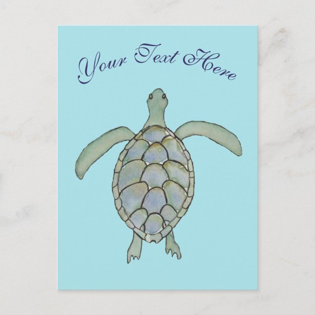 Personalized Sea Turtle Postcard (Front)