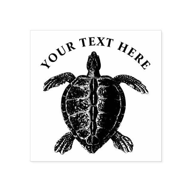 Personalized Sea Turtle Rubber Stamp (Imprint)
