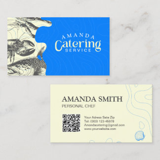 Personalized Seafood Catering Business Card