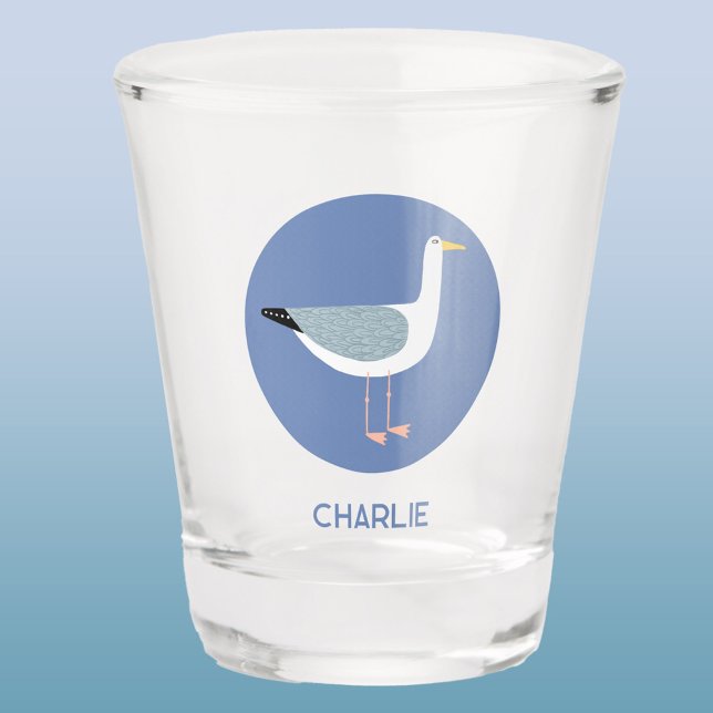 Personalized Seagull Shot Glass (Seagull personalized shot glass)
