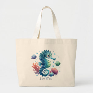 Personalized Seahorse and Fish Tote Bag