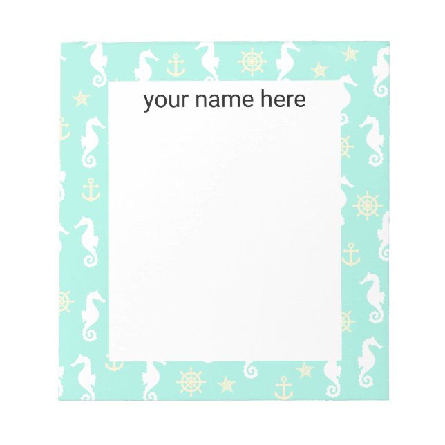 Personalized Seahorse Notepad (Front)