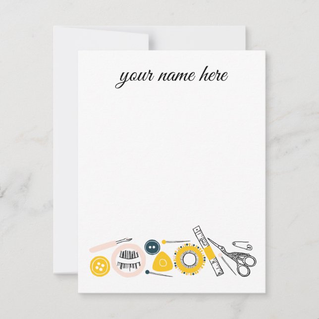 Personalized Seamstress Notecards (Front)