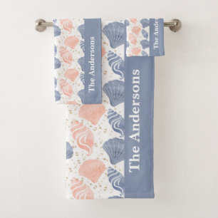 Personalized Seashell Bath Towel Set