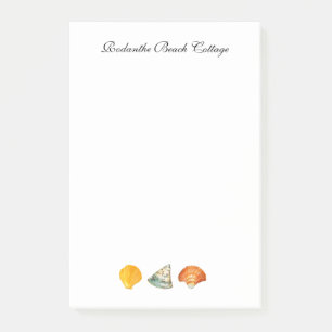 Personalized Seashells watercolor Notepad
