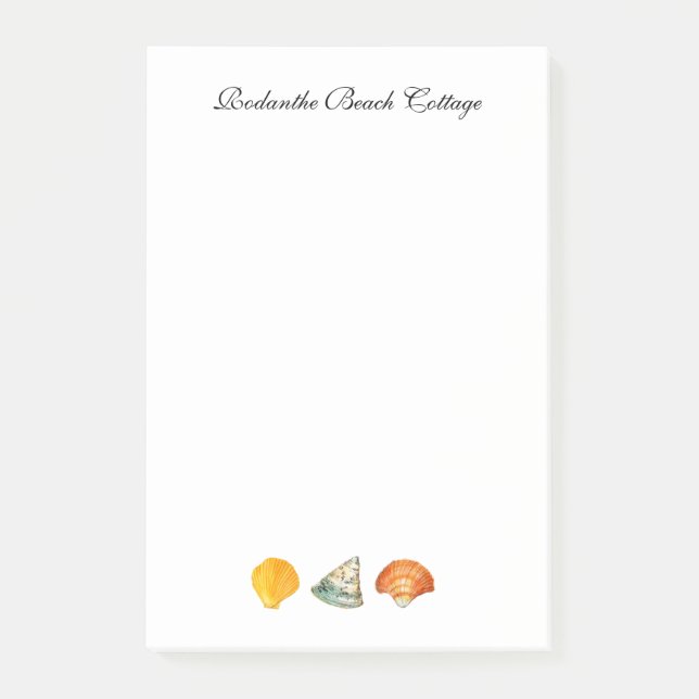 Personalized Seashells watercolor Notepad (Front)