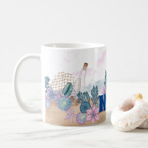 Personalized Seaside Beach Scales Coffee Mug