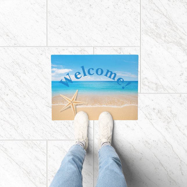 Personalized Seaside Welcome Doormat (Indoor)