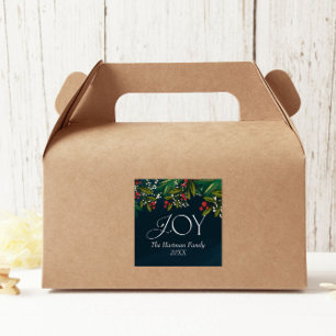 Personalized Season of Joy Family Christmas Square Sticker